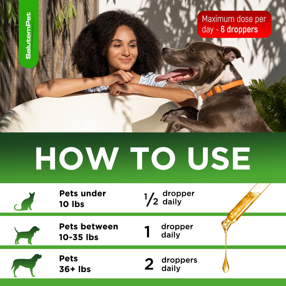  SalutemPet calendula herbal formula highlighting organic ingredients for pets.
