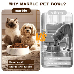 SAMAH heavy stone dish emphasizes durable construction for long-lasting pet meals.