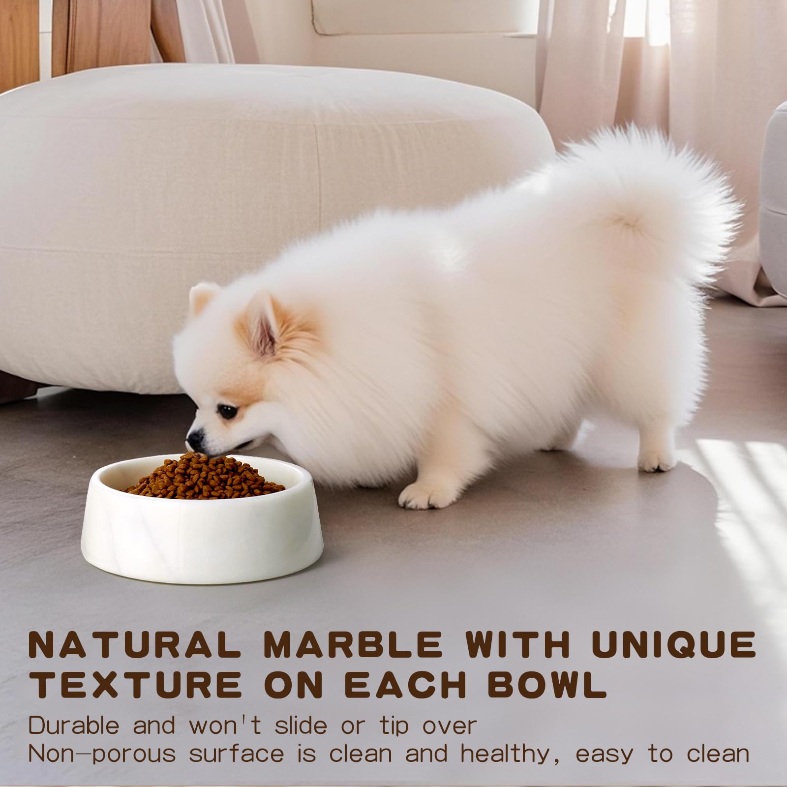 SAMAH white marble bowl up-close texture highlights natural variation and premium look.