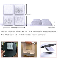 SAMANIJA desiccant packets inside the Petlibro feeder lid demonstrating moisture control.