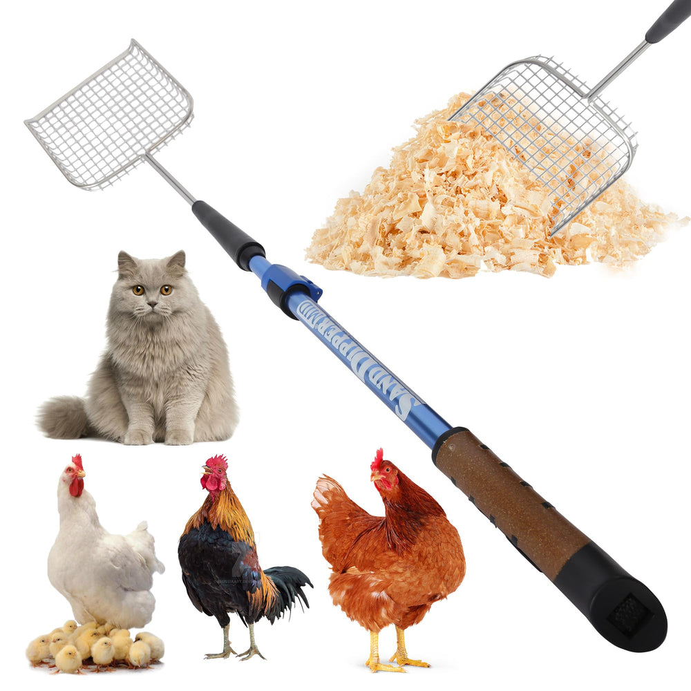 Sand Dipper cat poop scooper with 6 inch basket for quick litter cleanup.