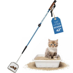 Sand Dipper metal cat litter scoop long-handle 41in reaches deep corners for easy cleanup