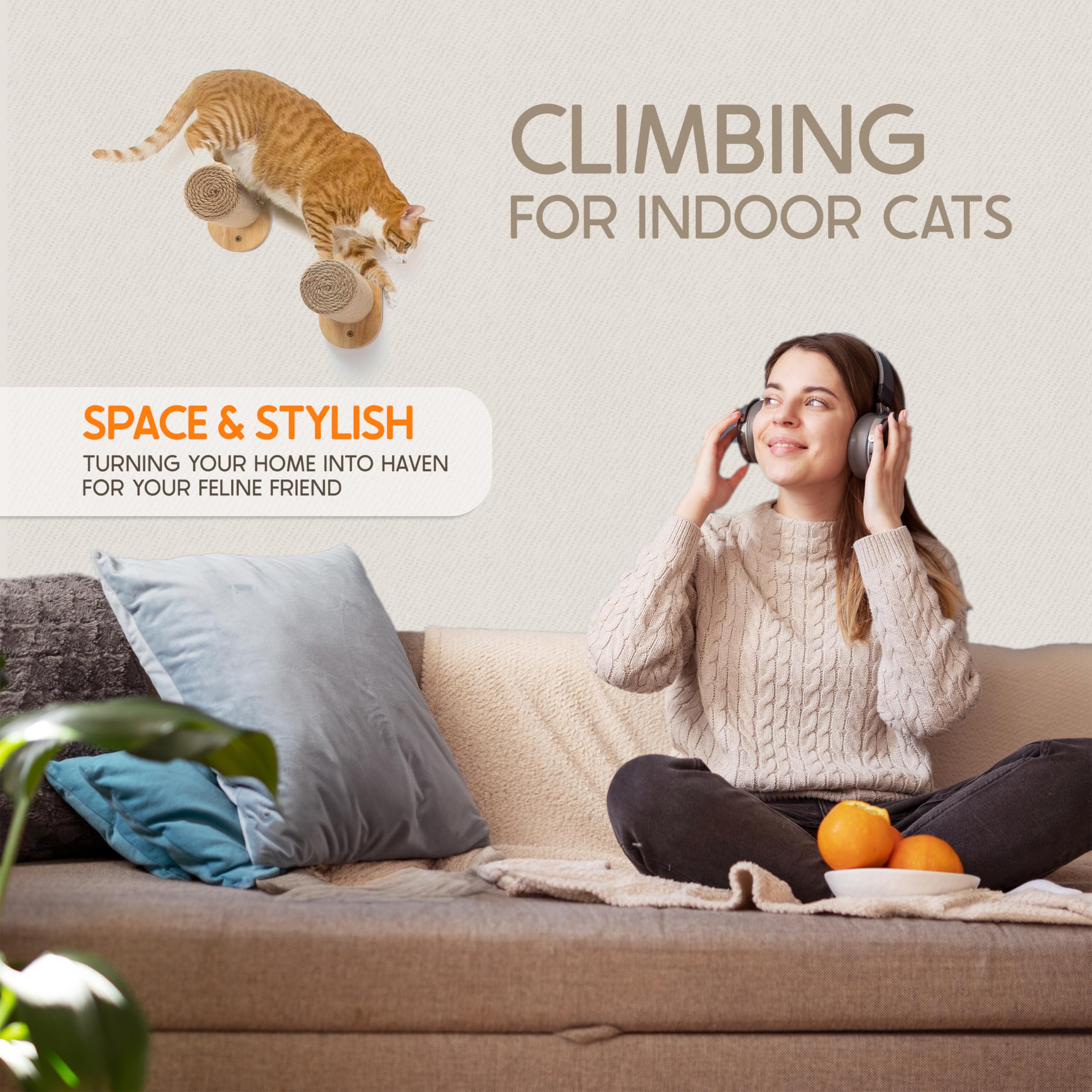 Sandpeak 2-pack wall shelves for kittens and adults offers space-efficient enrichment