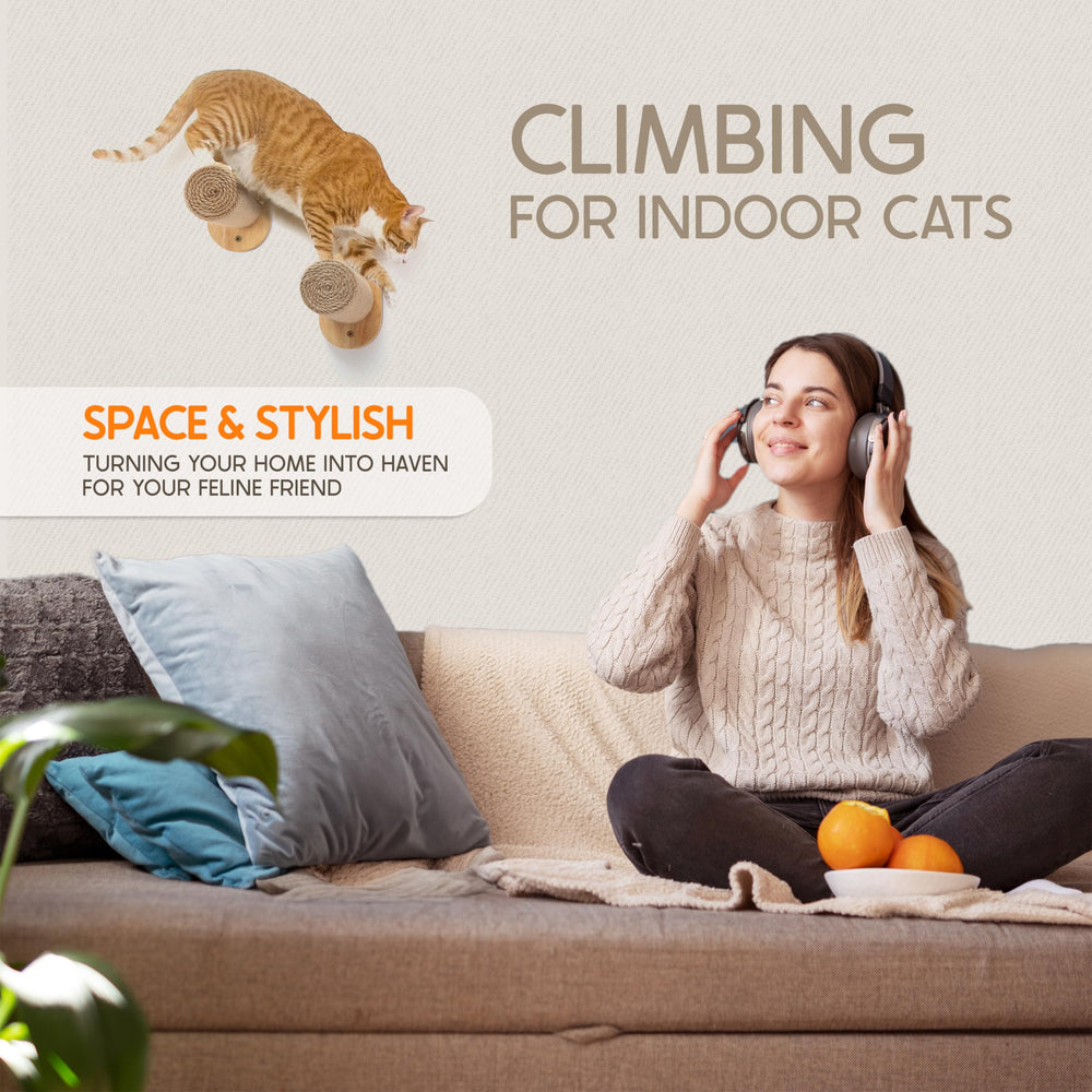 Sandpeak 2-pack wall shelves for kittens and adults offers space-efficient enrichment