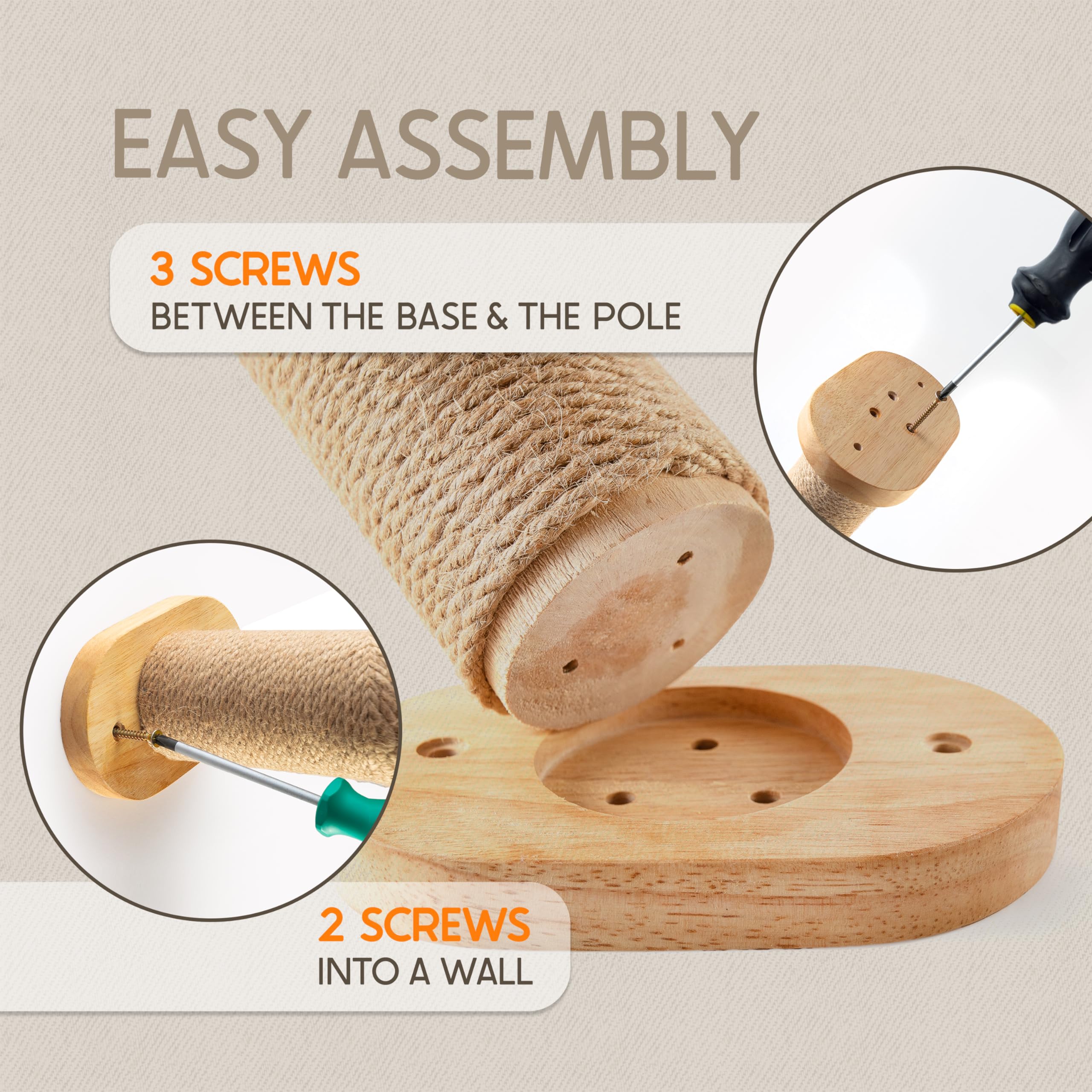 Sandpeak wall-mounted cat tree steps assembly highlighting quick mounting