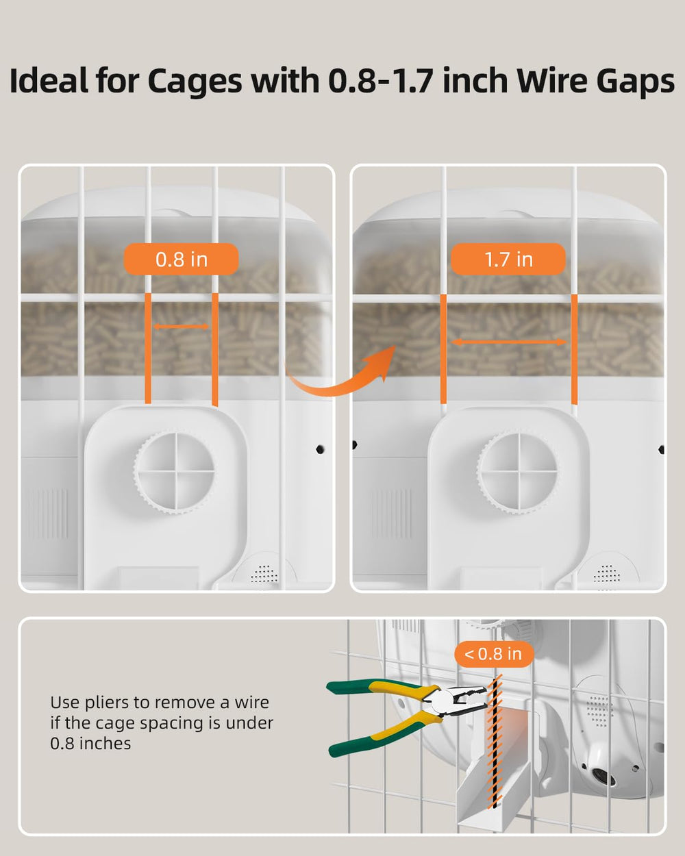Sandpoy desiccant bag inside helps keep dry, fresh pellets for healthier feeding.