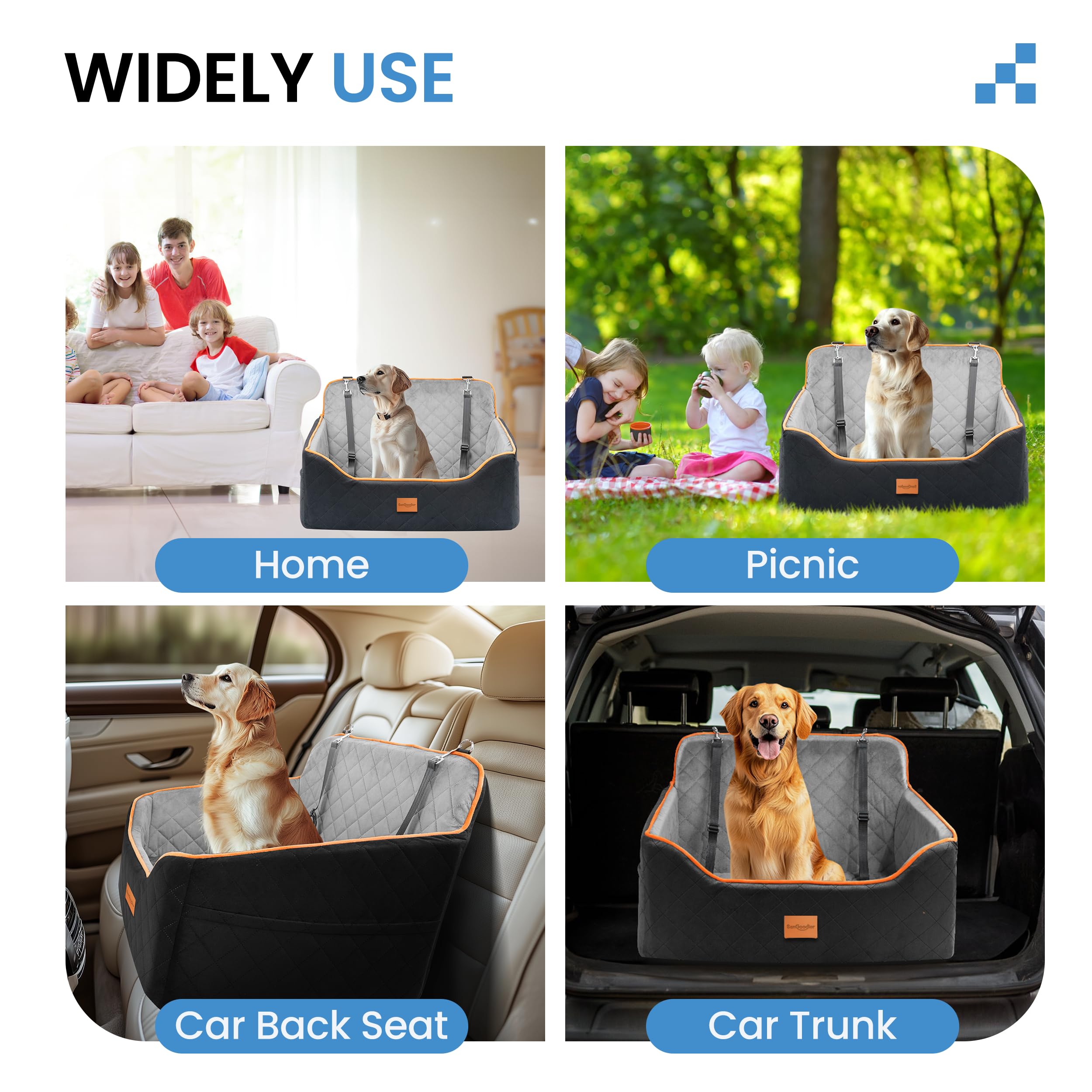 Sangoodier dog car seat fits most cars and SUVs for versatile installation