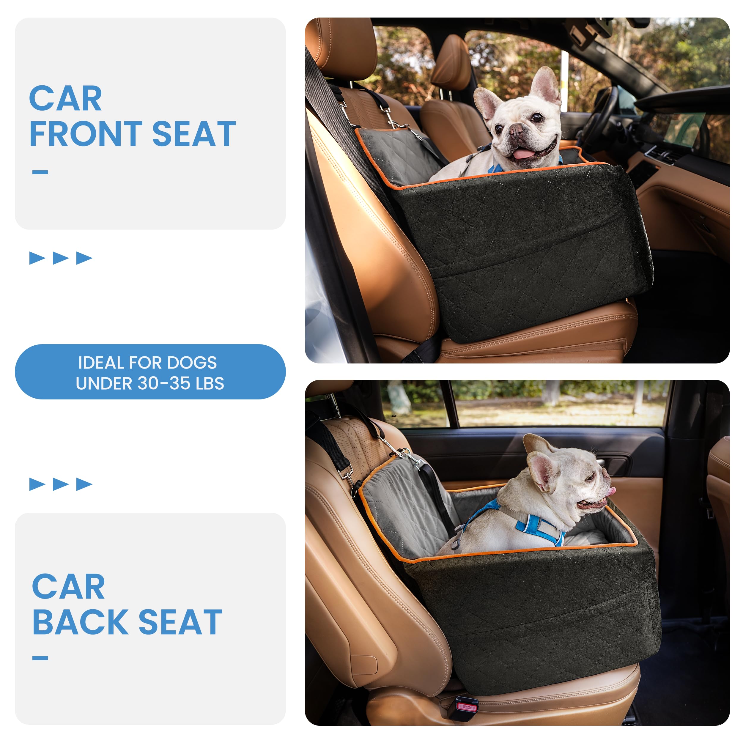 Sangoodier dog car seat fits most cars in back seat layout.