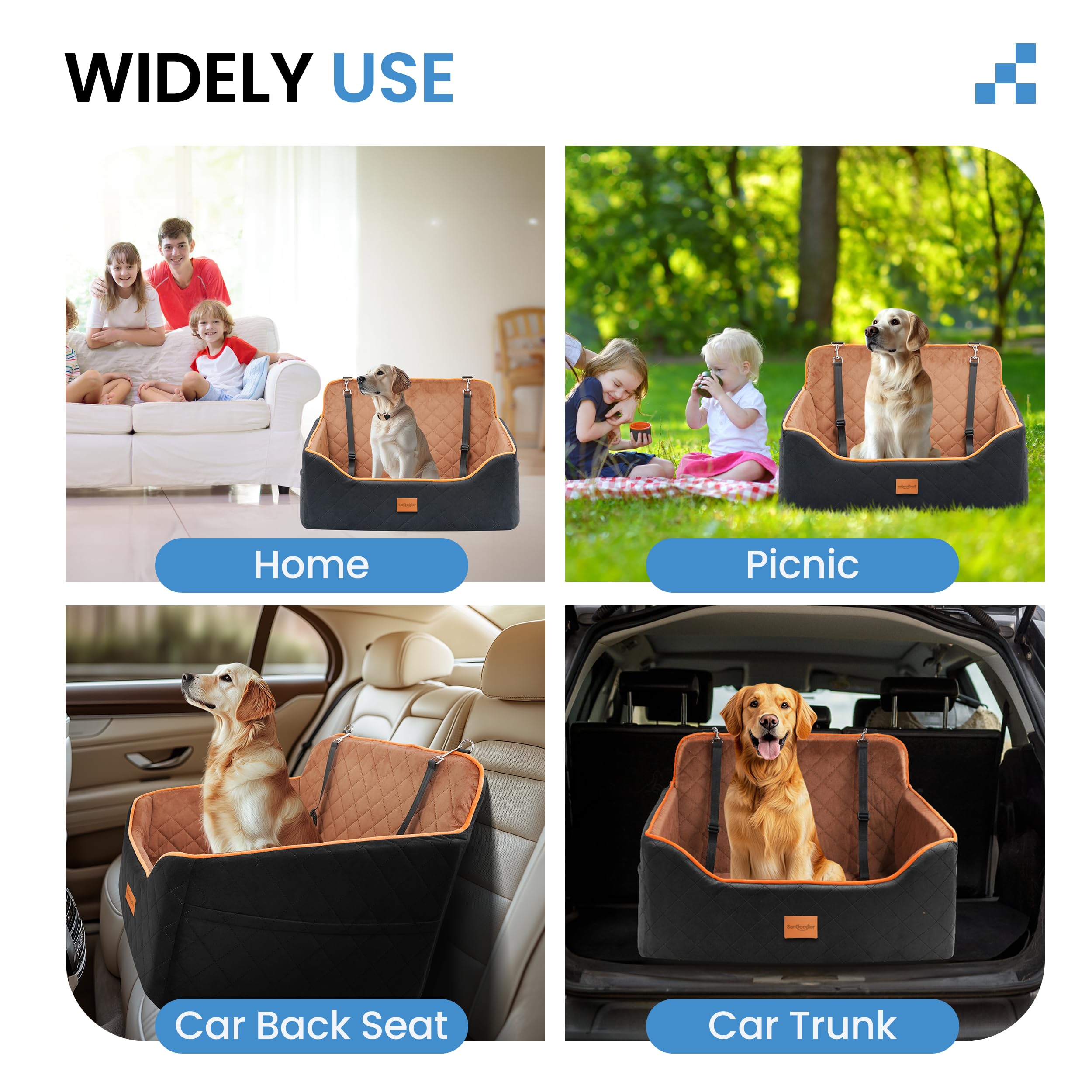 Sangoodier dog car seat medium removable cover for quick cleaning.