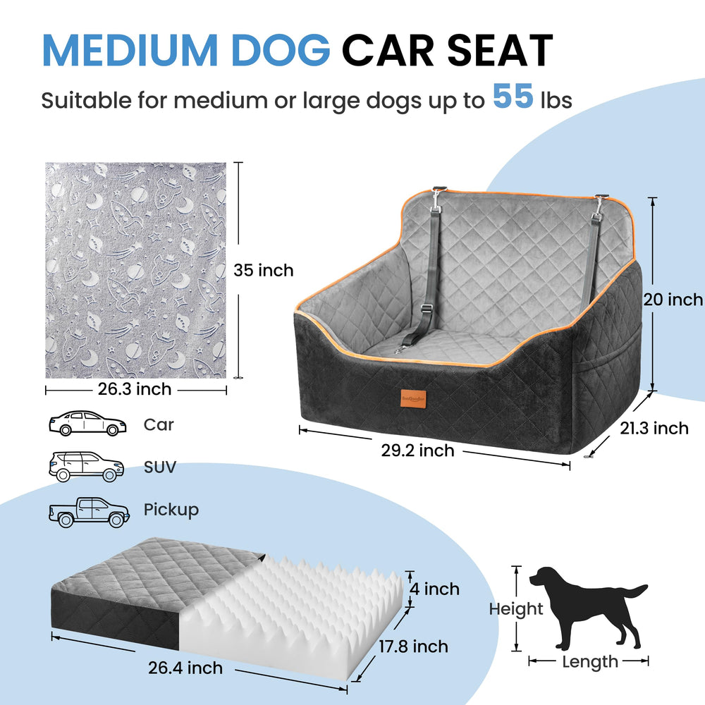 Sangoodier dog car seat strap security ensuring stable travel for pets