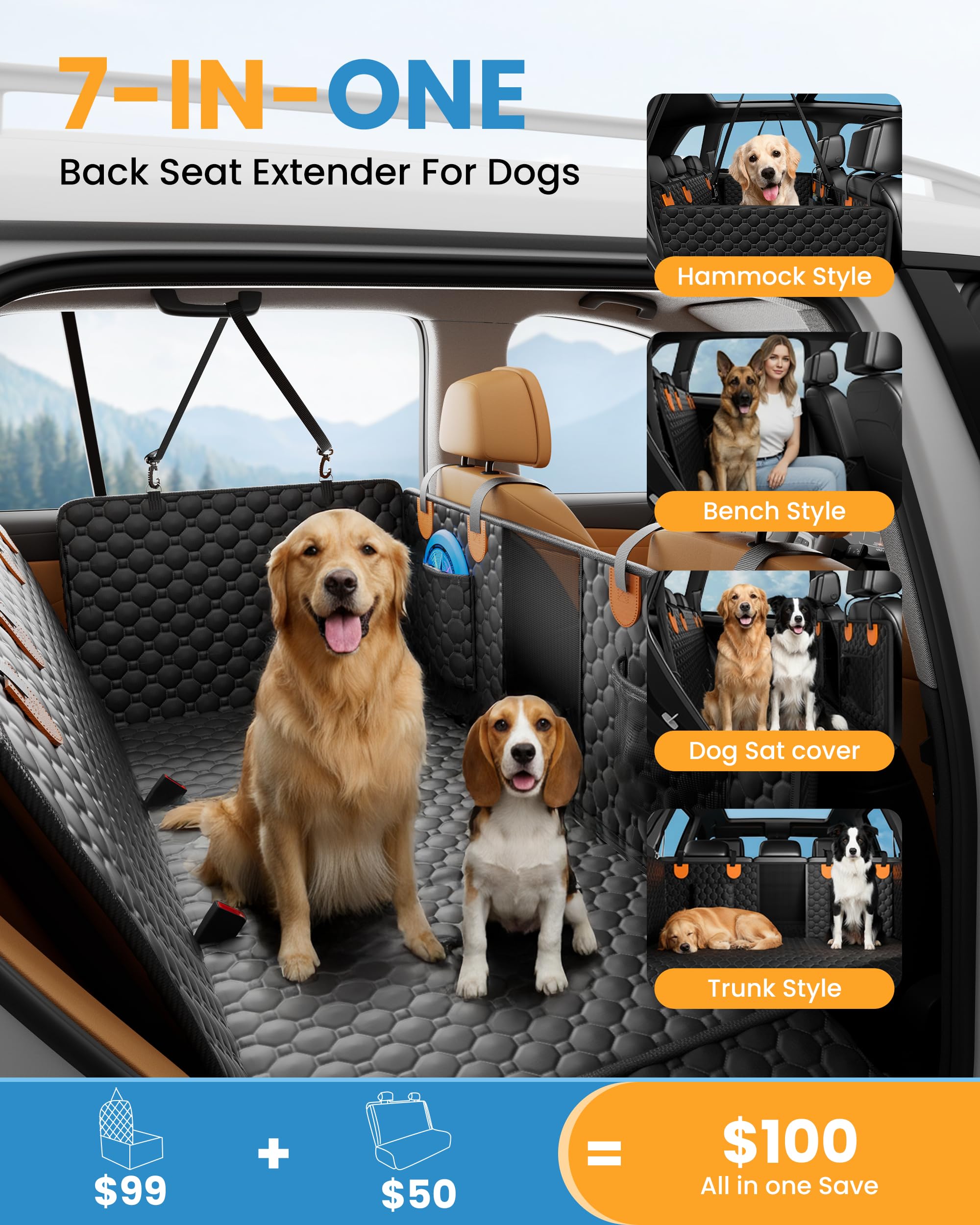 Sangoodier dog seat cover offers easy installation and simple cleaning.