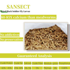 SANSECT high-calcium feed highlighting 85x calcium for shell health.