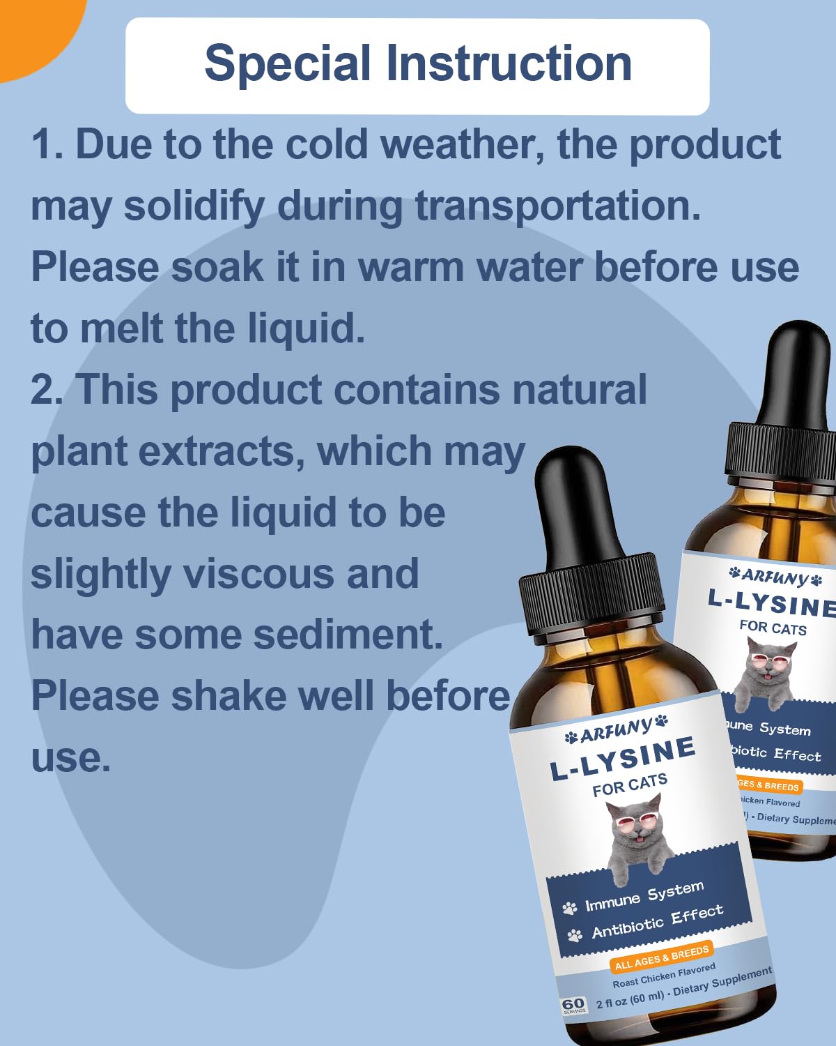 SANTKOL lysine drops bottle with dropper—easy dosing for cats
