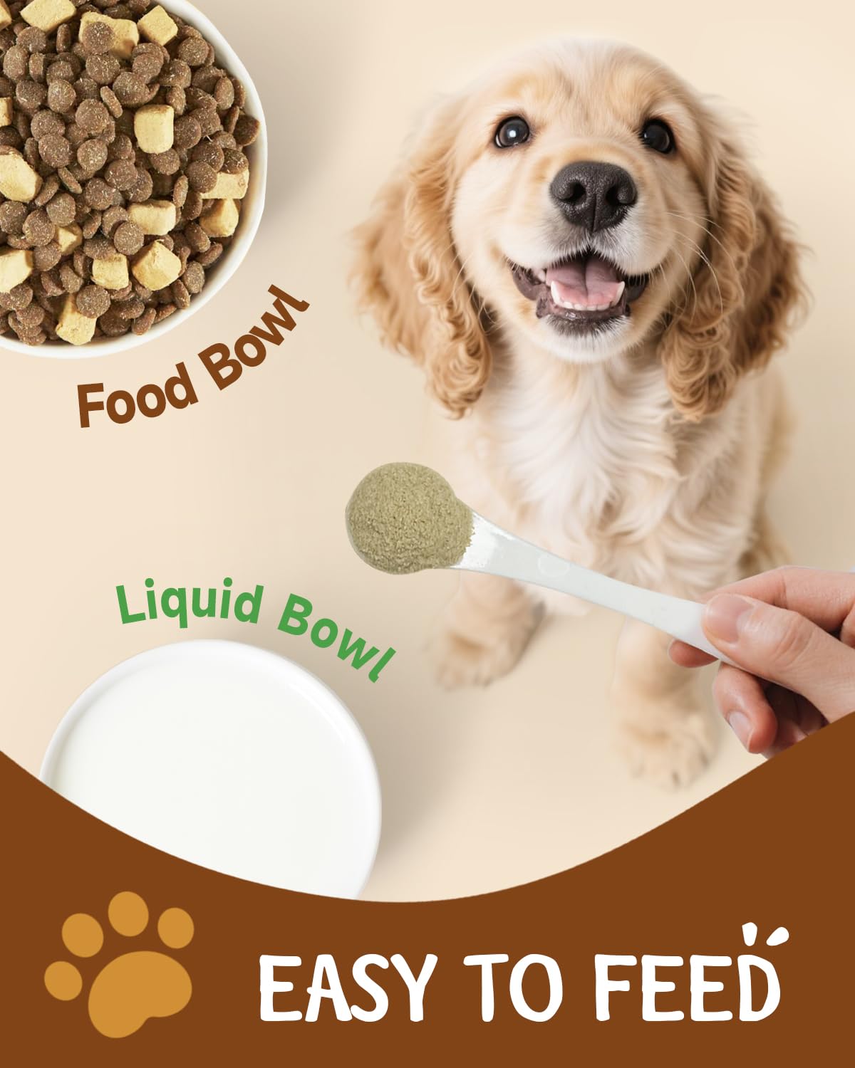 SANTKOL Mushroom for Dogs powder close-up emphasizes fine texture ideal for mixing.