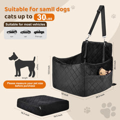 SANUODO dog car seat memory foam boosts dog's view for reduced travel anxiety