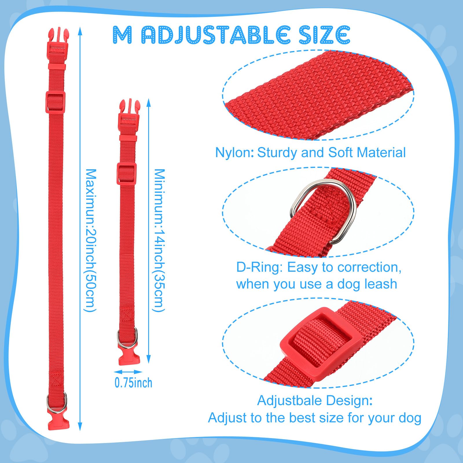 Sanwuta adjustable length options ensure a secure, comfortable fit as dogs grow.