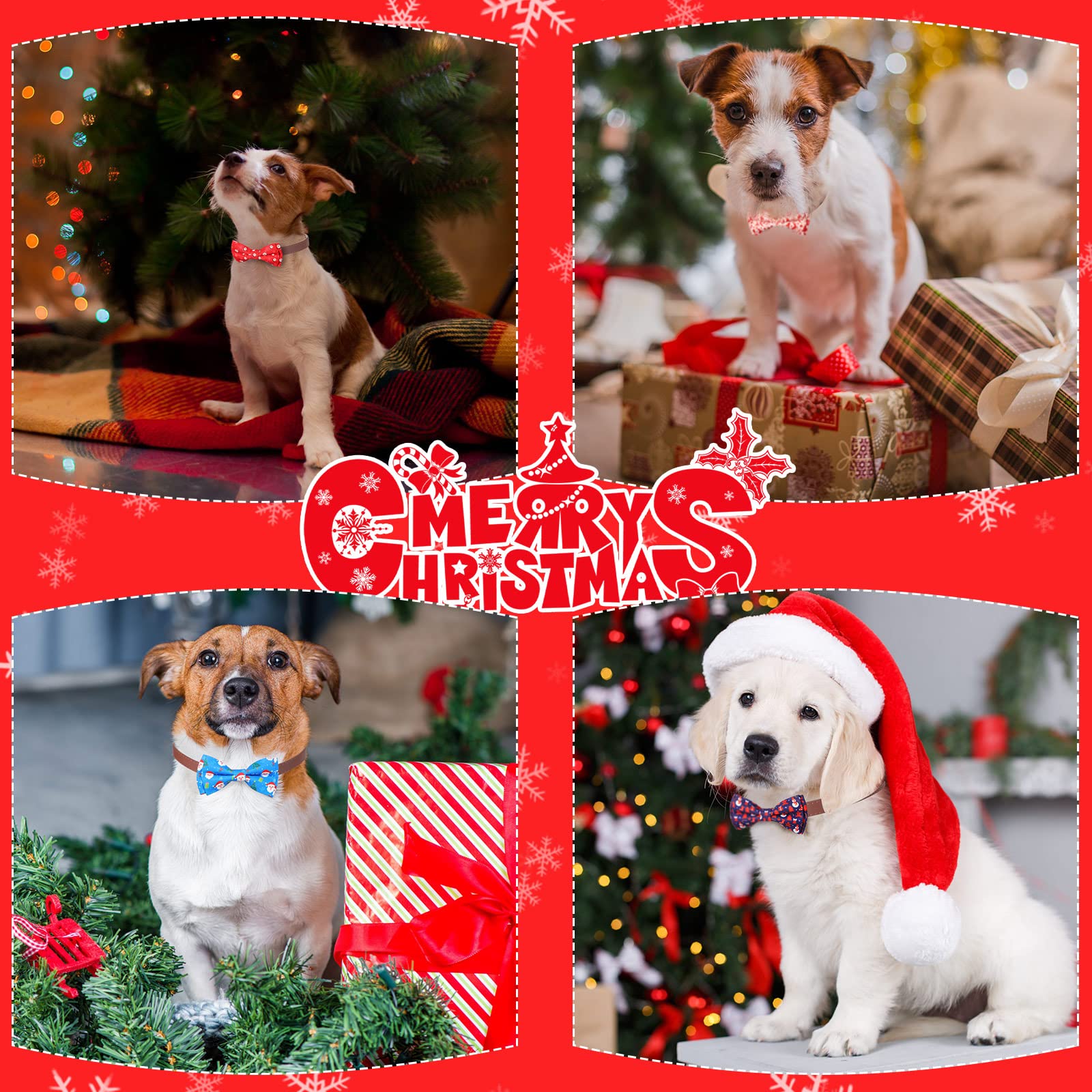 Sanwuta Christmas dog bow tie attachment clip demonstrates quick detachment for daily wear.