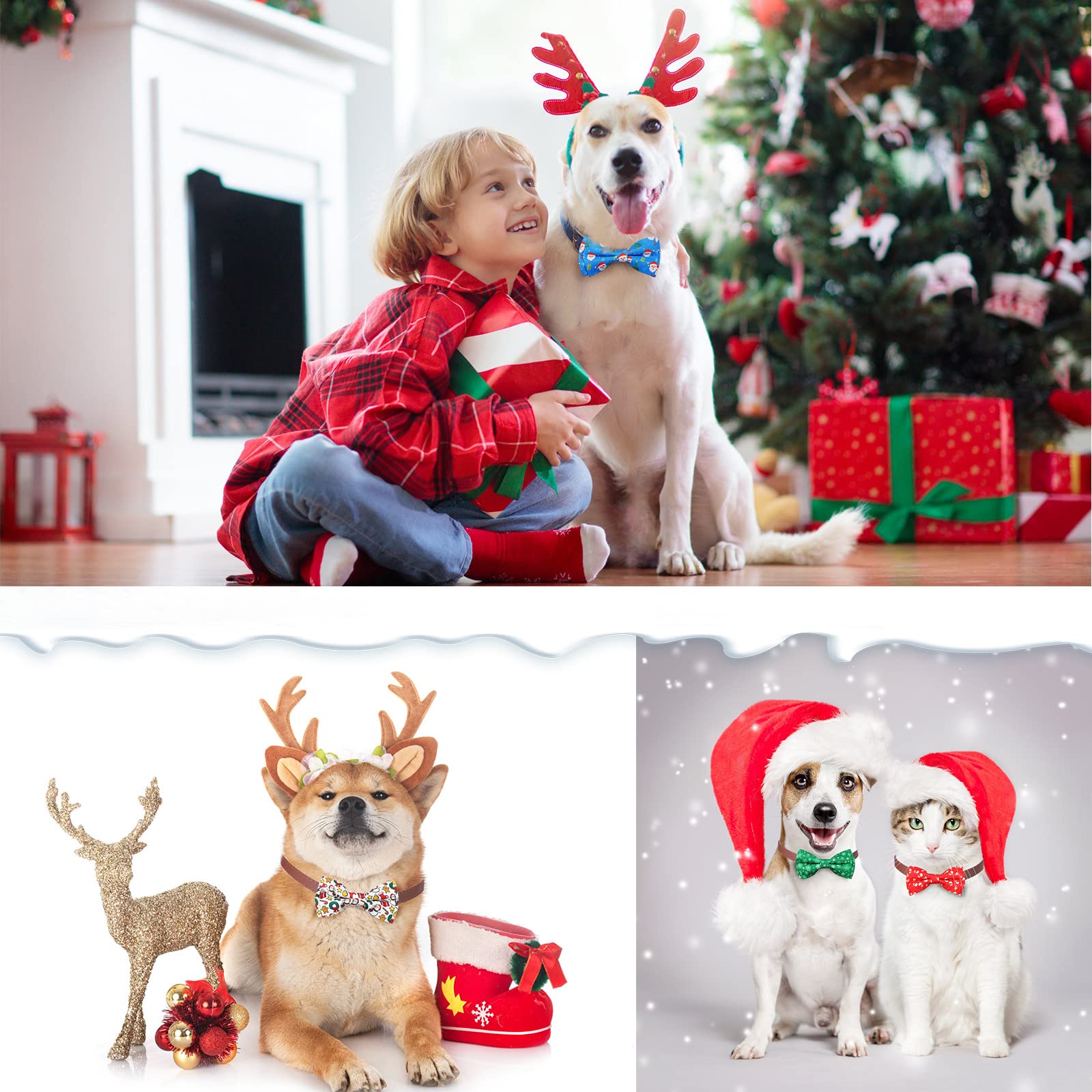 Sanwuta Christmas dog bow tie daily-wear-ready image suggests versatile use.
