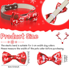 Sanwuta Christmas dog bow tie snowflake-pattern close-up shows seasonal style for walks.