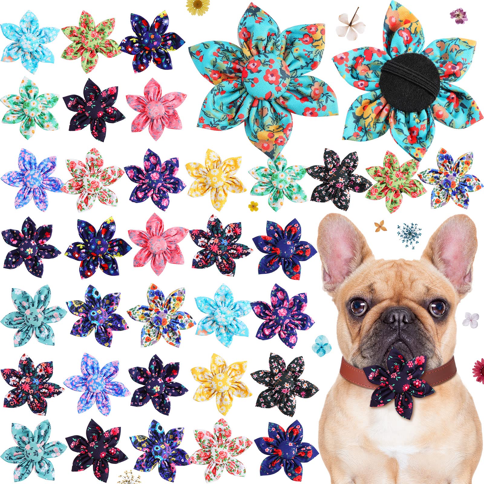 Sanwuta dog-collar-flowers bright colors for quick stylish pet looks.