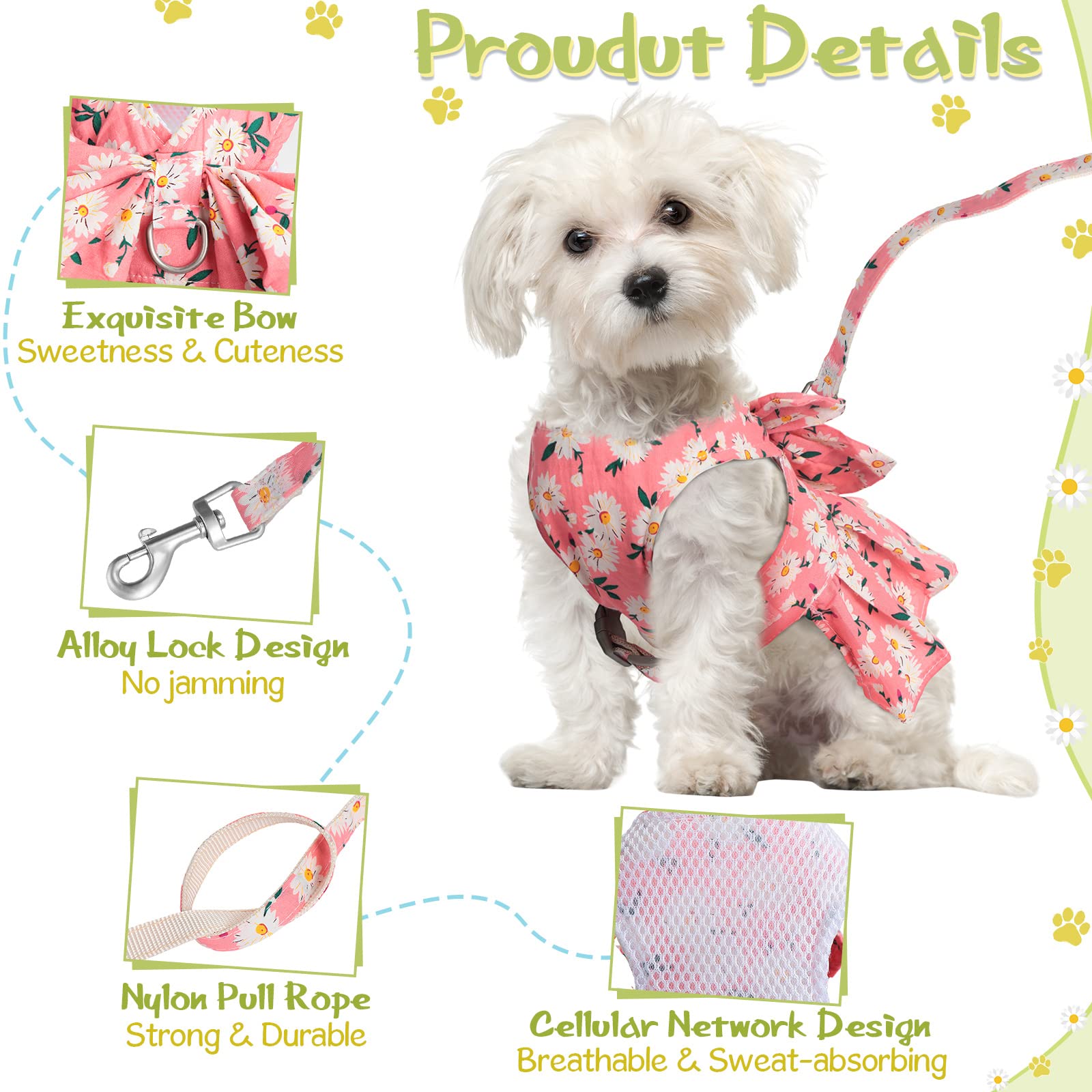 Sanwuta harness set with leash keeps pets secure during walks