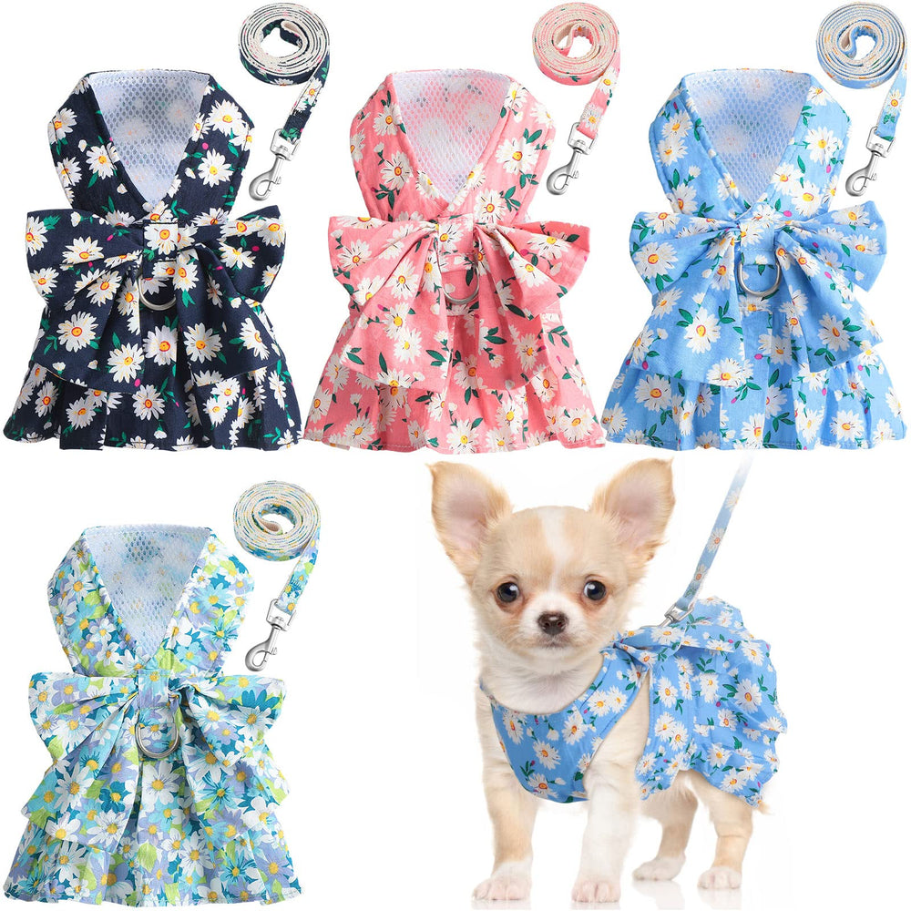 Sanwuta dog dress harness glacier blue front view for daily walks