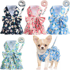 Sanwuta dog dress harness glacier blue front view for daily walks