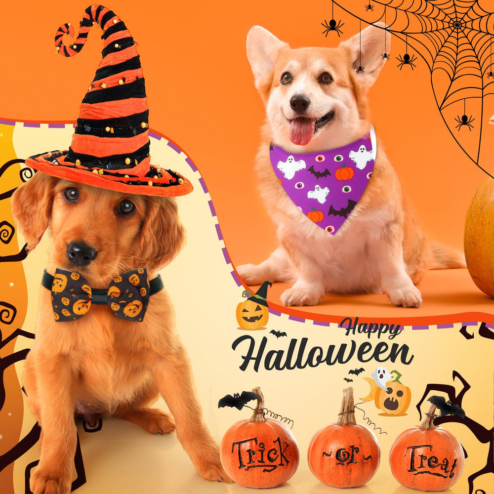 Sanwuta Halloween dog bow tie adds spooky charm to costume photos