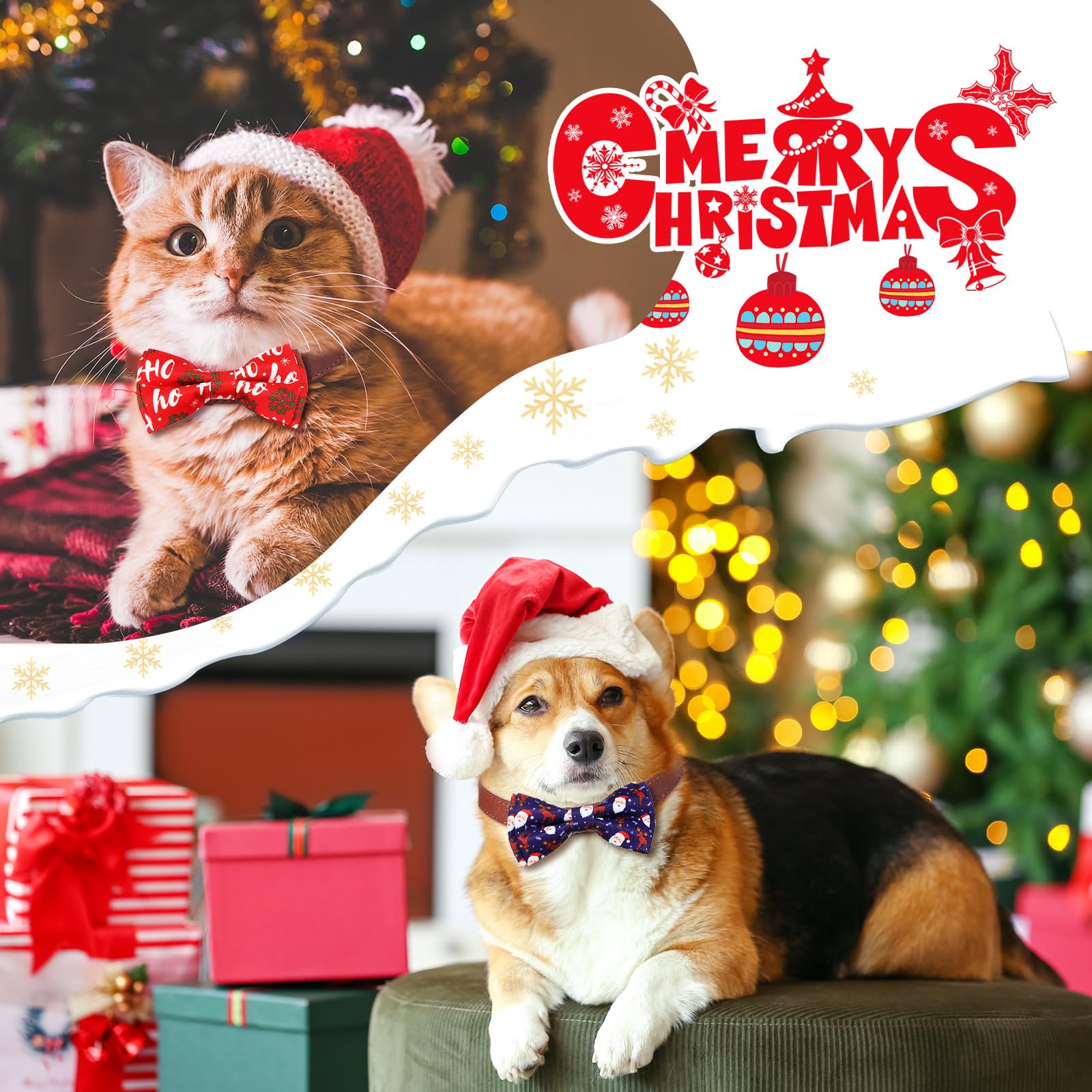 Sanwuta reindeer-pattern bow tie adds playful holiday charm.