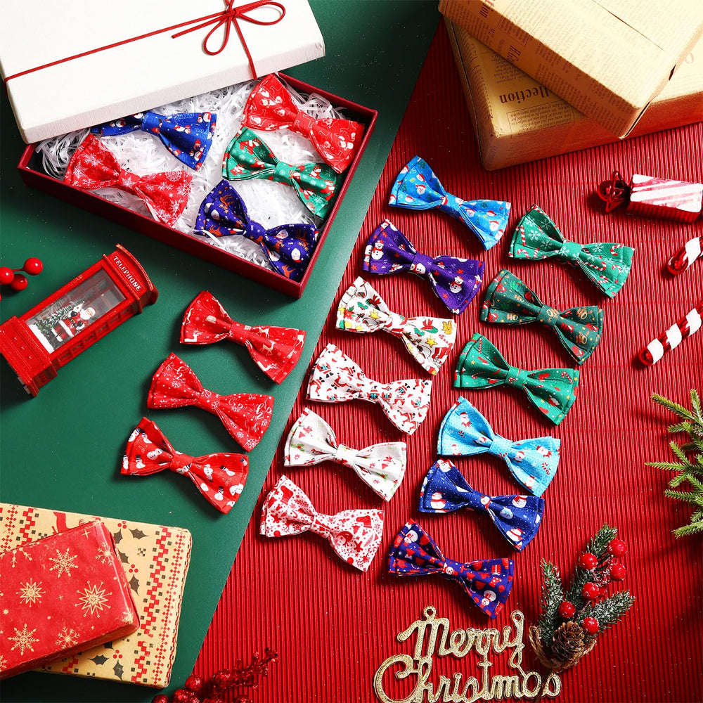 Sanwuta snowflake-pattern bow tie enhances festive everyday wear.