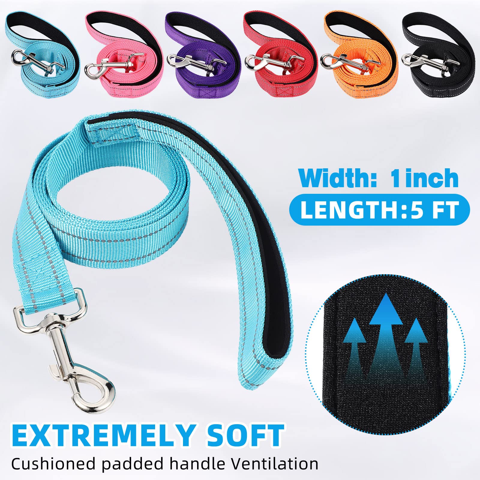 Sanwuta soft-padded-handle leash provides comfortable control during energetic walks.