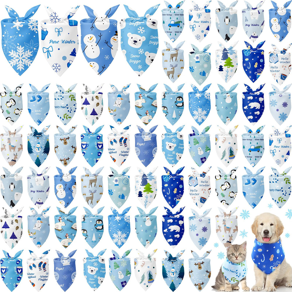 Sanwuta winter dog bandanas bulk blue pack for festive styling.
