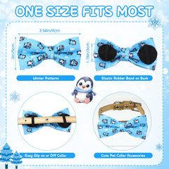 Sanwuta winter dog bow with snowman motif for Christmas events.