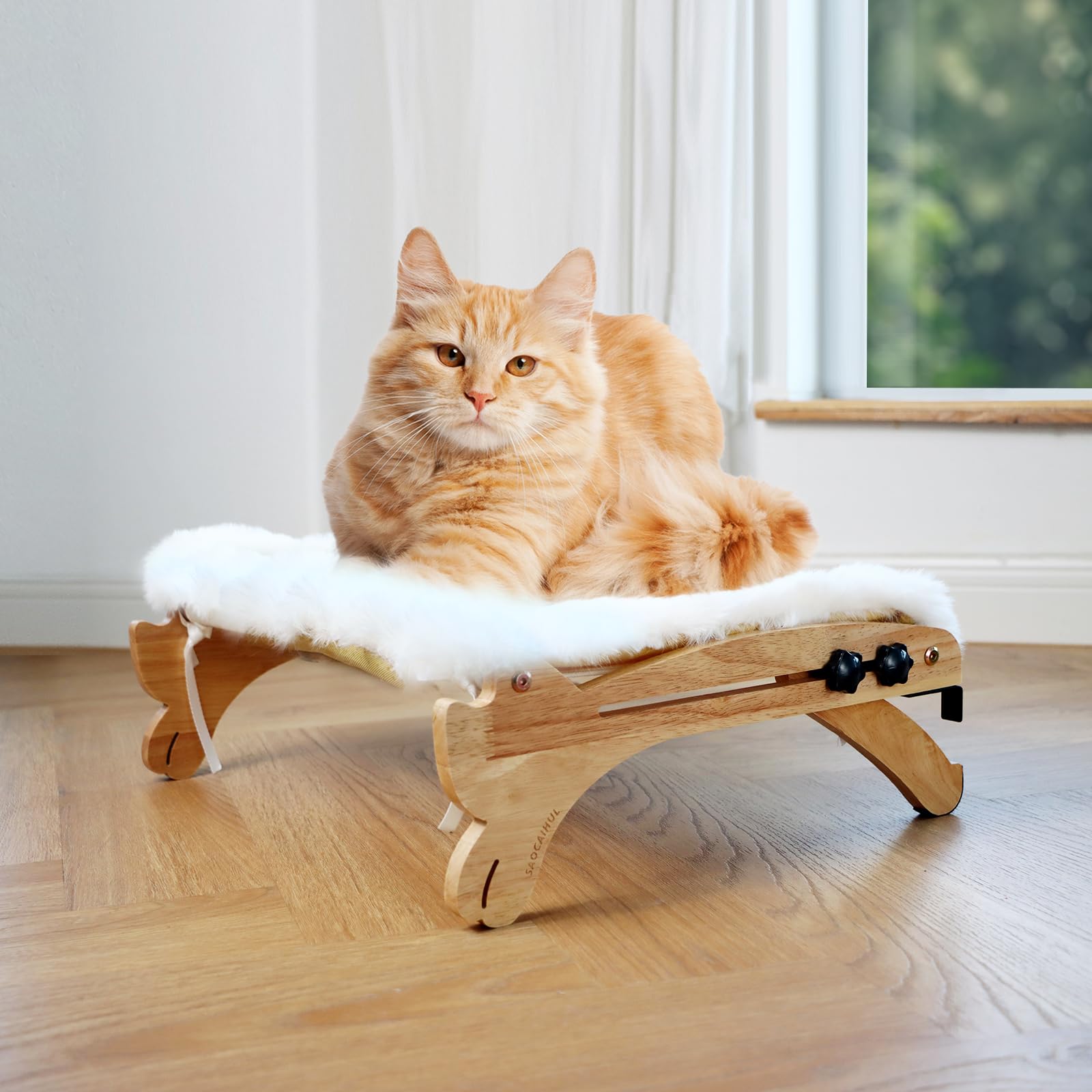 SAOCAIHUL multi-level-cat-furniture provides adaptable spots for play, naps, and sun exposure.