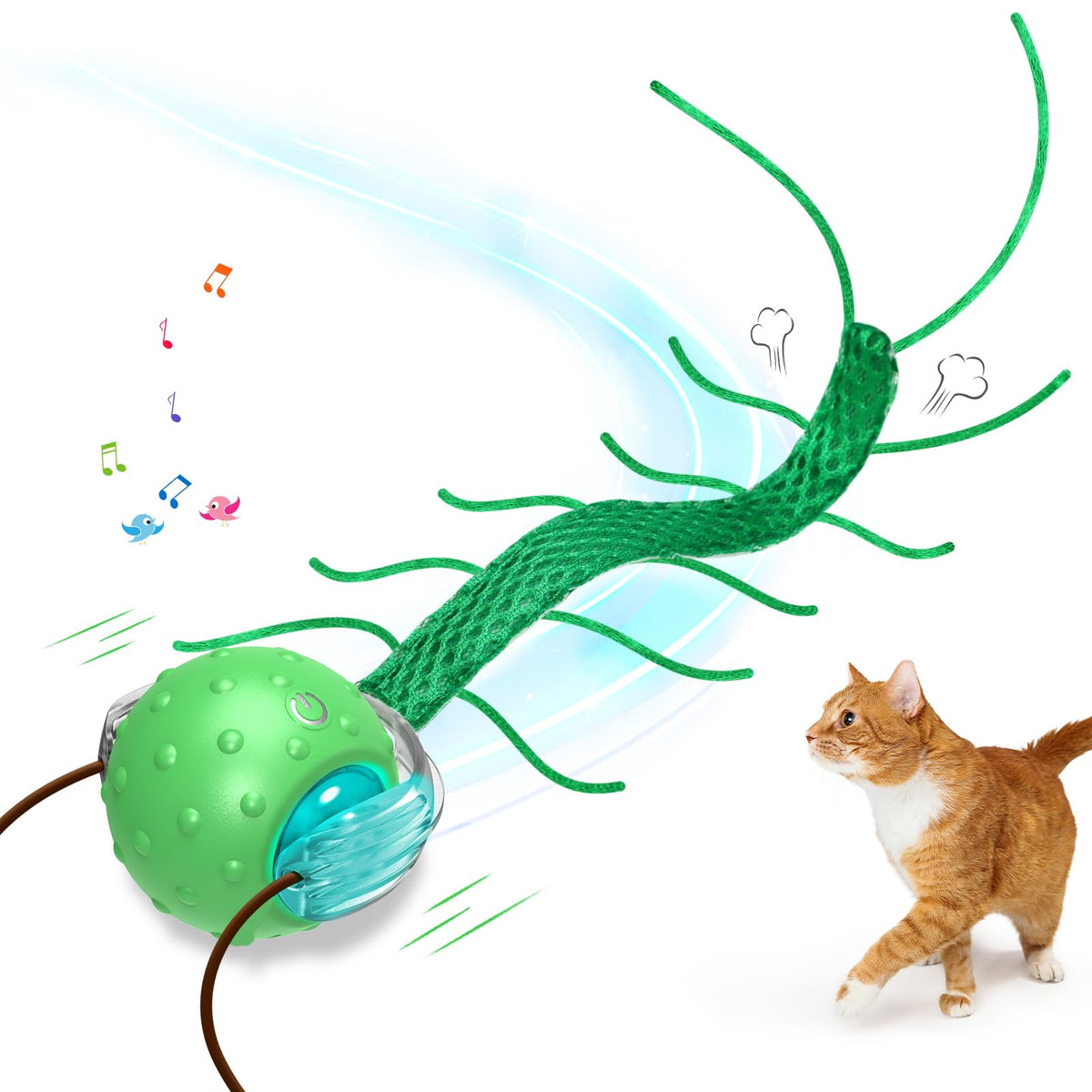 Saolife interactive cat ball with tail attachment engages indoor cats