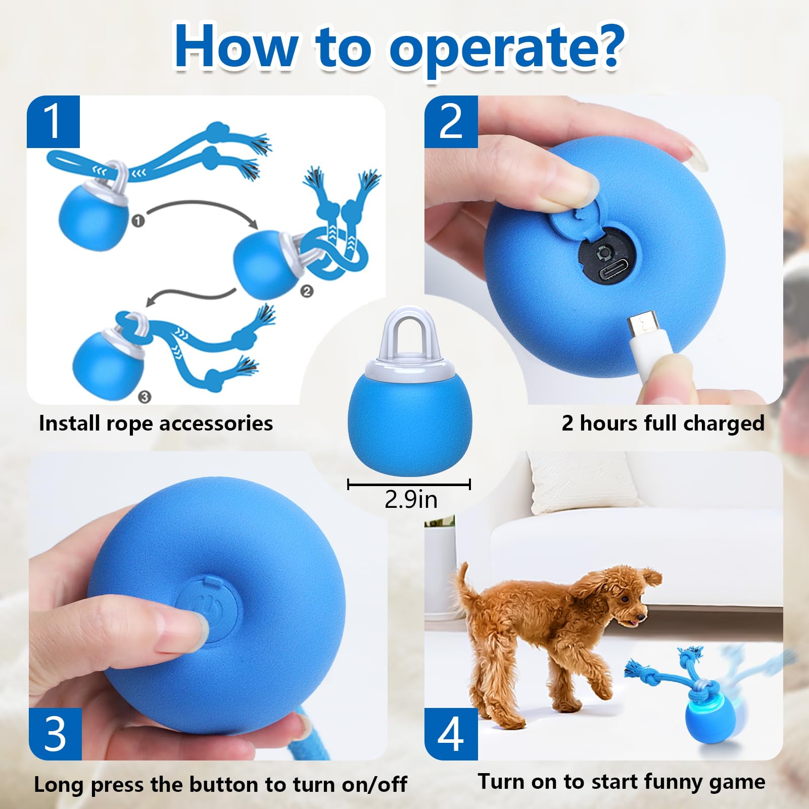 Saolife 2.9-inch toy suits small and medium dogs for steady activity
