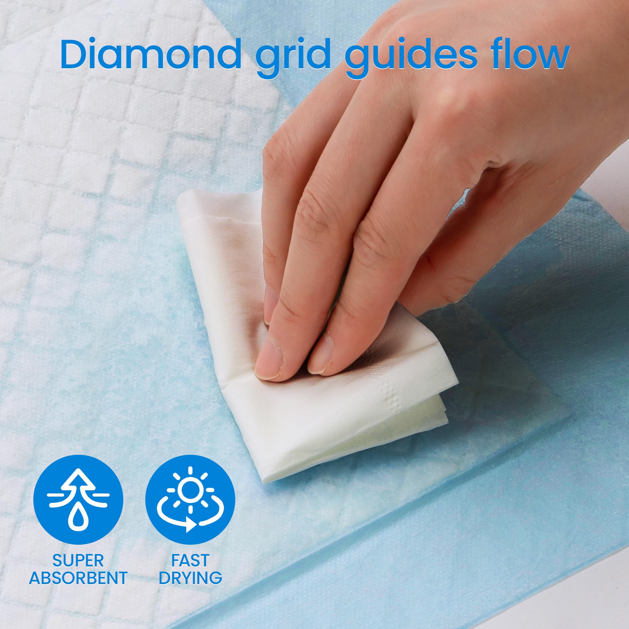 SAP FRIENDLY fast-drying diamond-surface pad speeds absorption and drying