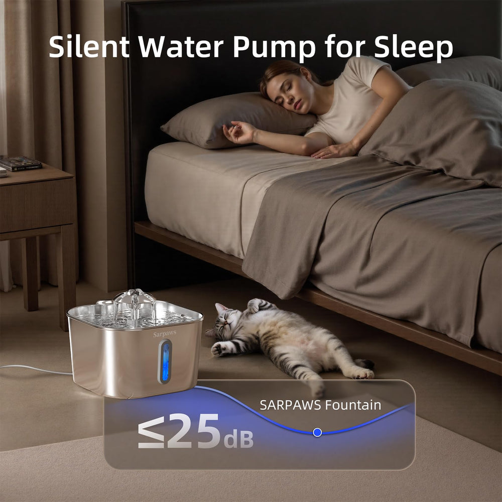 Sarpaws cat water fountain dishwasher-safe parts for easy cleaning