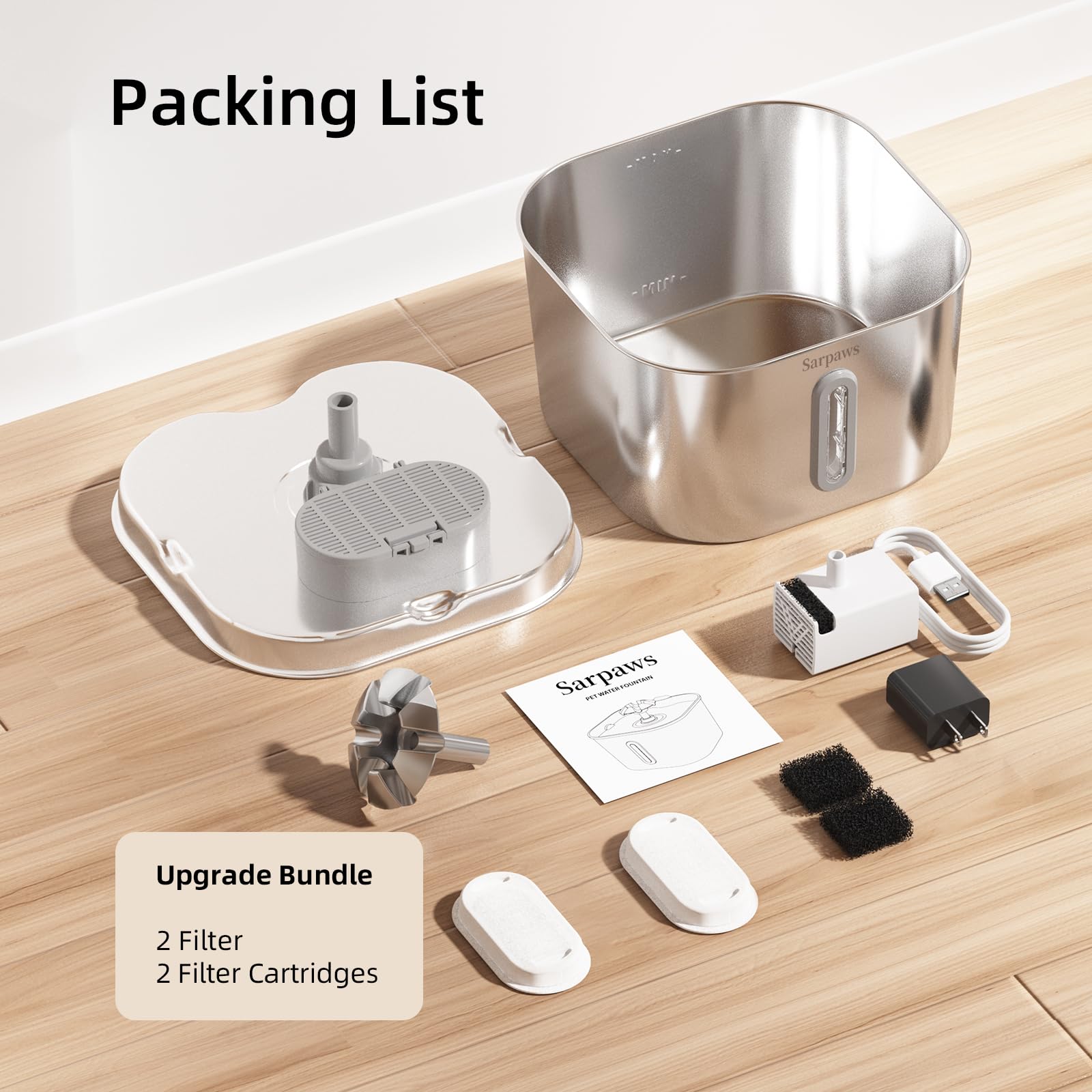 Sarpaws fountain in-use kitchen setup for convenient hydration