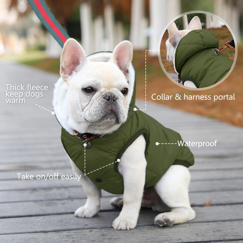 SAWMONG dog coat features leash hole at neck for easy leash attachment