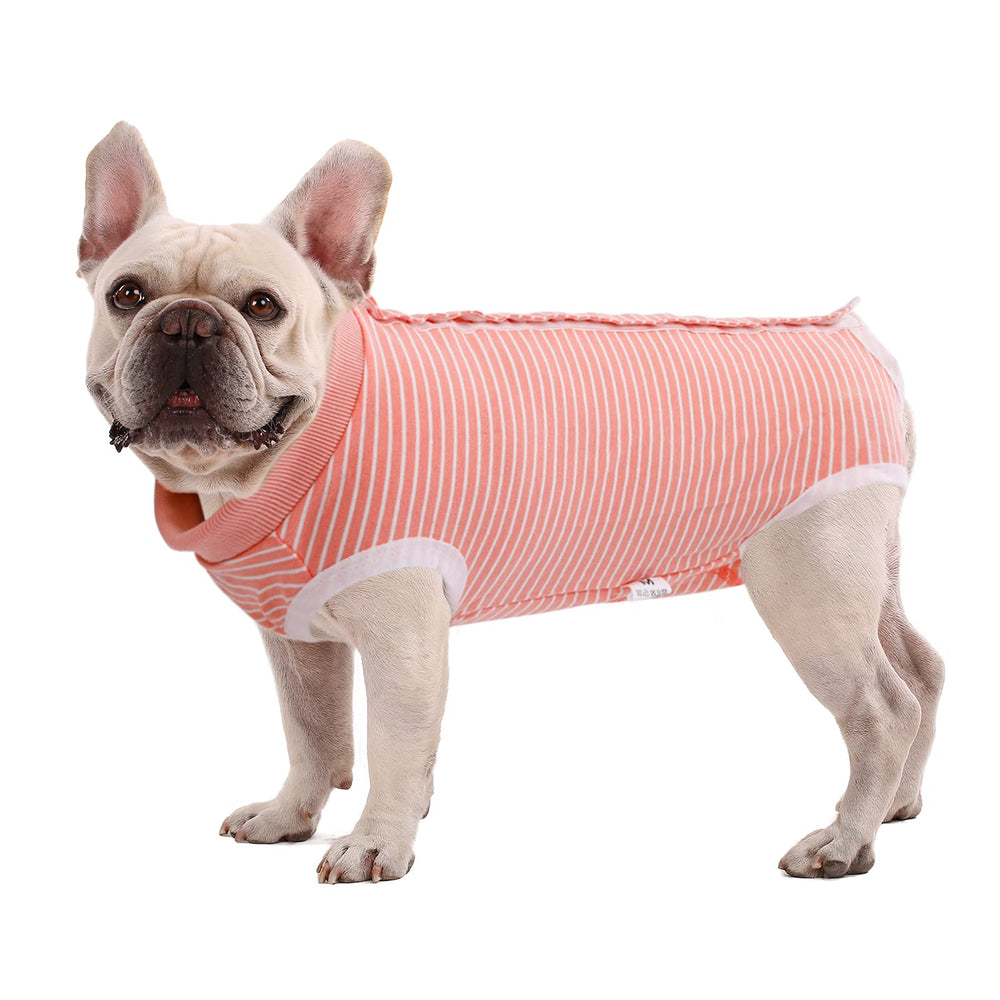 SAWMONG recovery suit for dogs pink XXX-Large back view protects incision during healing.