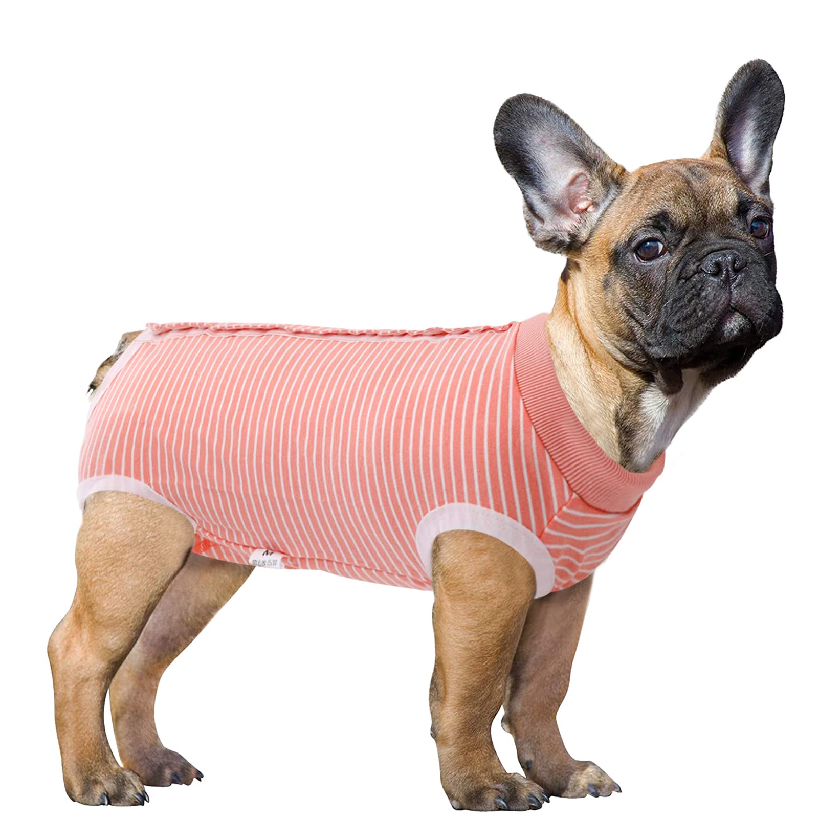 SAWMONG recovery suit for dogs pink XXX-Large front view supports wounds during recovery.