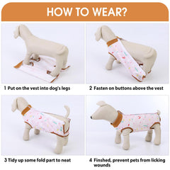 SAWMONG e-collar-alternative recovery-suit shields wounds while walking.