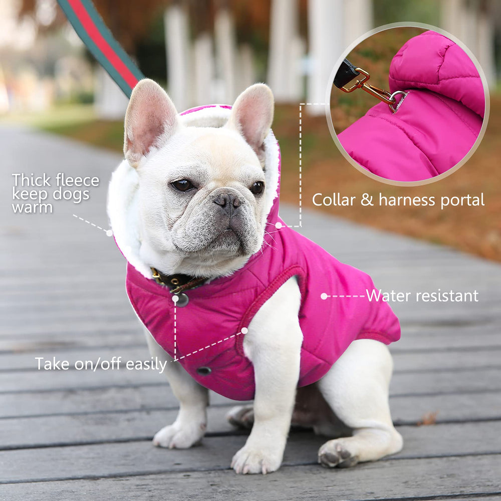 SAWMONG windproof dog coat fleece-lined interior adds warmth and comfort.