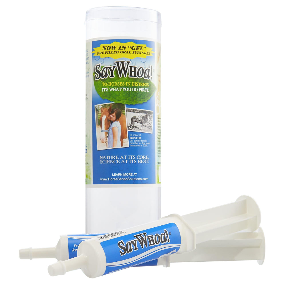 Say Whoa Gel packaging shows the convenient two-syringe kit for quick dosing.
