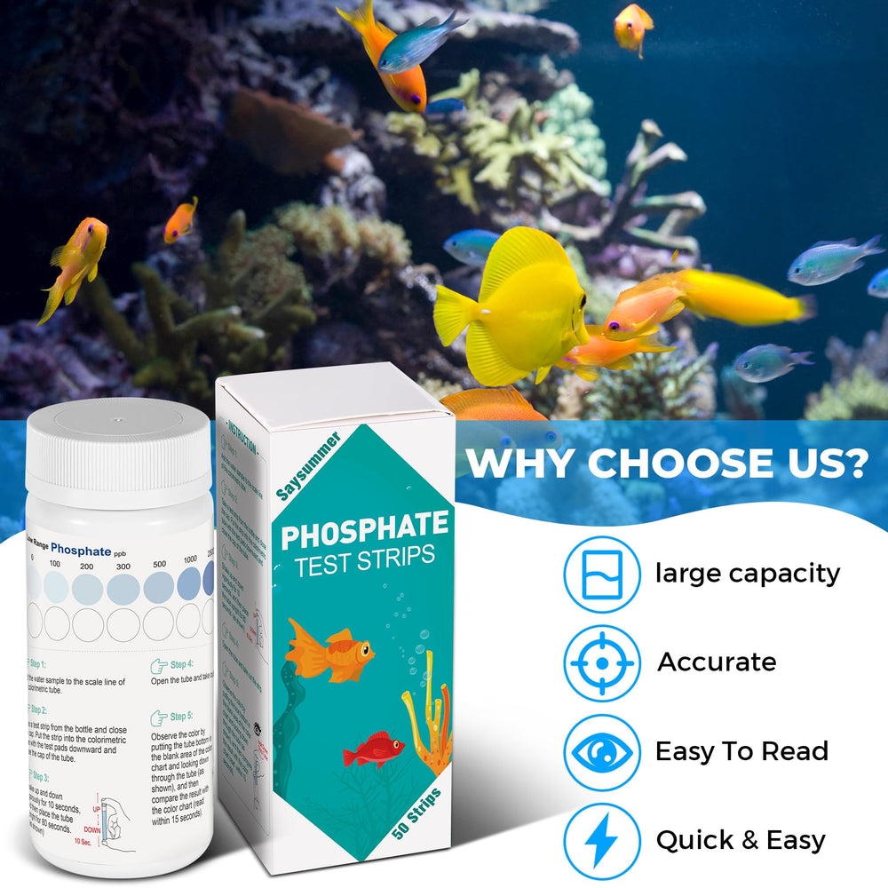 SaySummer phosphate test kit color chart used for easy interpretation of results.