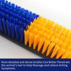 Sayutie livestock scratch brush yellow close-up, durable plastic for safe grooming.