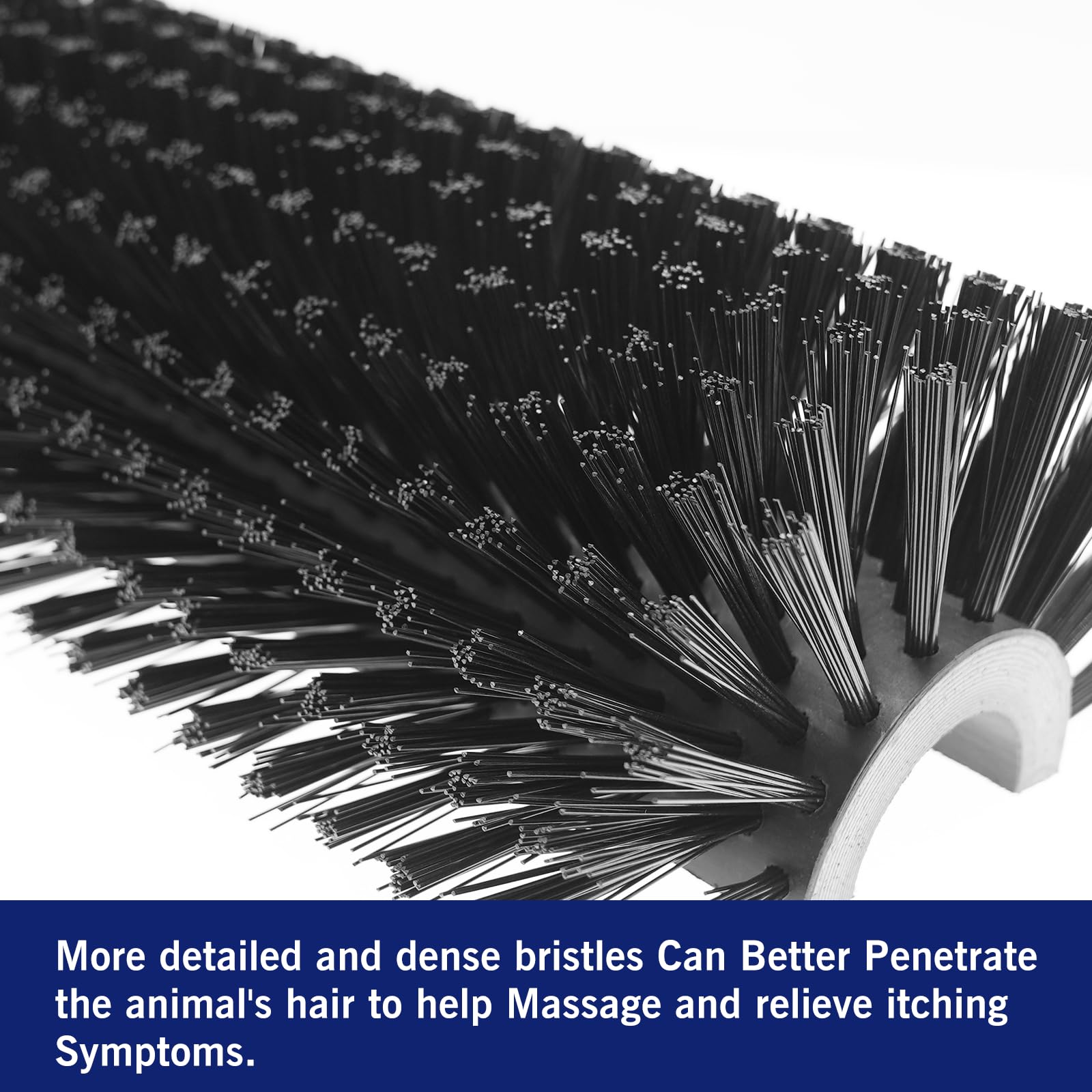 Sayutie Livestock Scratching Brush mounted setup demonstrates easy installation on a barn or corral.