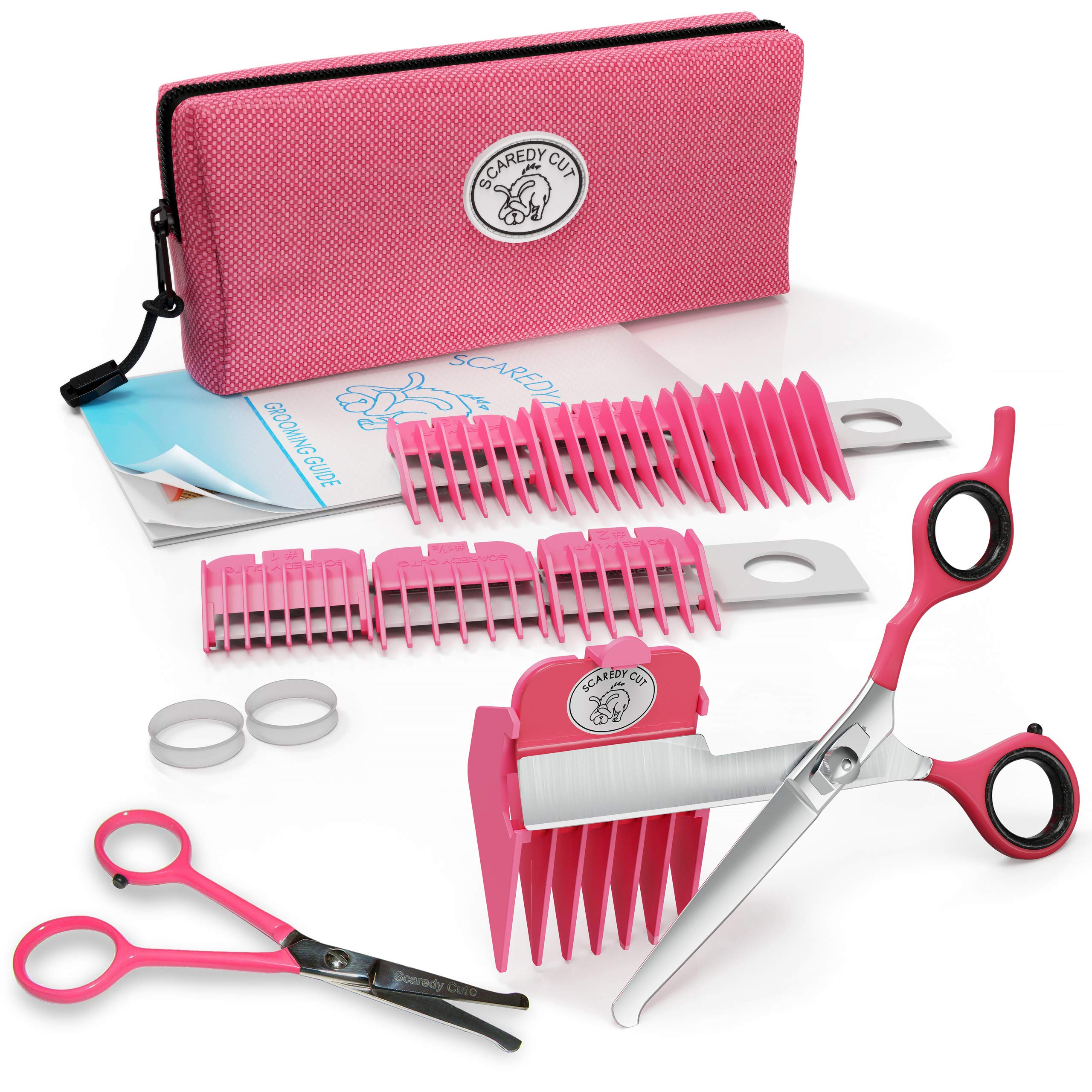 Scaredy Cut pink right-handed design fits comfortably for precise grooming