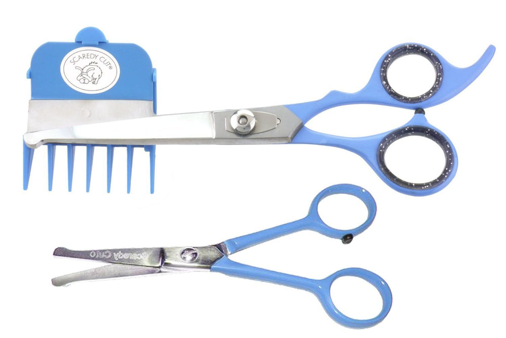 Scaredy Cut NO BUZZ safety scissor close-up for gentle trimming.
